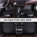 MIDOON leather Car floor mats for Ford F150 2011 2012 2013 2014 Custom auto foot Pads automobile carpet cover