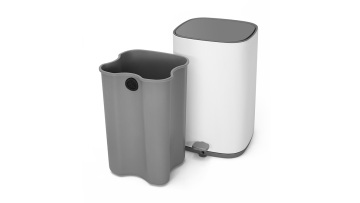 square whtie coating trash can