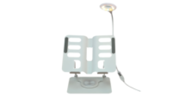 2025 New Arrival Portable Adjustable Reading Stand Foldable Reading Stand with Light and USB Port Laptop Stand for Desk1