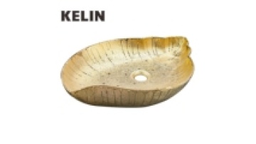 Gold Luxury Art Sink with Leaf Shape Drip Pattern Electroplating1