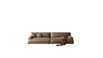 Leather Damascus tofu sofa