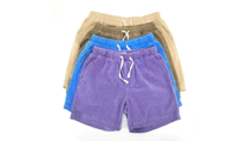 Street Wear Summer Blank Heavy Cotton Corduroy Thick Puff Print Shorts Men Wholesale1