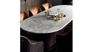 Light luxury marble Italian dining table oval table and chair combination modern home round expandable dining table1