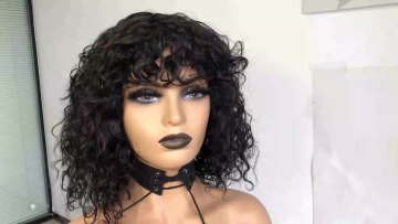Wholesale cheap cuticle aligned virgin human hair wigs perruque pixie cut wig human hair fringe wig1