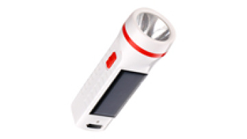 wholesale Hand led torch build in solar rechargeable flashlight front and side lights torch light1