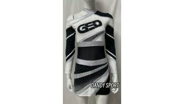 Black and silver clear rhinestones cheer uniforms