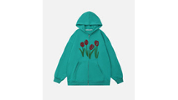 Custom Hoodies OEM Service Pullover French Terry Cotton Flower Logo Pattern Embroidery Hoodie for Men1