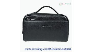 Men's Dual-Zipper Multi-functional Clutch Bag