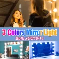 3 Colors Vanity Table Mirror Light LED 12V Cosmetic Lamp USB Wall Lamp Kit 2 6 10 14 Bulbs Dimmable Makeup Light Dressing Room
