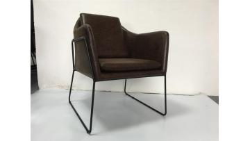 Brown PU leather dining chair