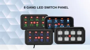 8 Gang Switch Panel Universal Circuit Control Relay System Automatic Dimmable LED on-off Switch Pod Touch Control Panel Relay Box for Car Truck Pickup Boat UTV1