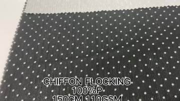 Factory price high quality wholesale woven material 100% polyester flock 75D chiffon dress fabrics for clothing1
