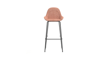 Cozy Coral - clad Accent Stools, Task Stools, Sling Chairs & Dining Chairs boasting Aesthetic Black Metal Legs for Home Kitchen Islands