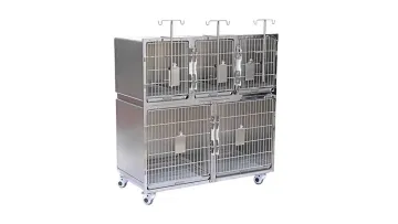Factory Price Animal Veterinary Pet Cages Stainless Steel Vet Cat Cage with Wheels and Tray Oxygen Cage1