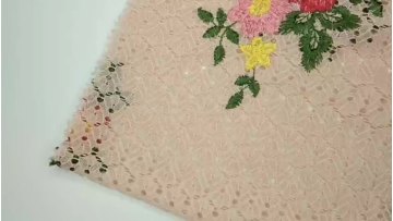 2020 High Quality Light Pink Lace Embroidery Fabric lace materials for nigerian dresses1