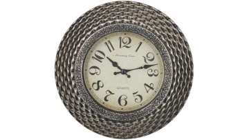 Modern Cascading Wave Clock: Beige Face, Black Digits | 8-Inch