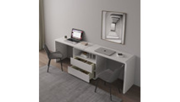 White Folding Murphy Desk with Drawer for Gamers and Modern Offices1