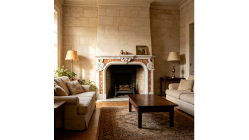 Antique-Style-Stone-Fireplace-Surround-With-Intricate-Carvings