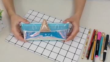 Unicorn glitter ornament laser TPU pencil case