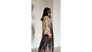 Summer Floral Print Open Abaya Dress (1)