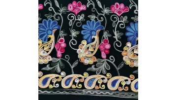 Chiffon fabric with multicolor cord embroidery lace fabric for clothing1