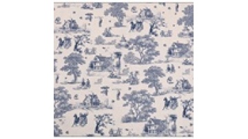 Hot sale OEM french sketchy cotton blue toile de jouy print fabric for dress1