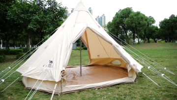 Camel Tent 2-4 Person Ventilation 4 Season Large Picnic Cotton Canvas Tipi Tent Outdoor Camping Pyramid Tent1