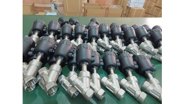 Pneumatic Angle seat valve with plastic head threa