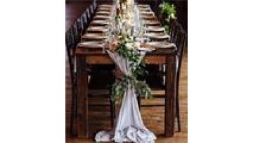 Top Quality Commercial Furniture  Wedding Rectangle Shape  Folding  Nature Wood  Banquet  Wooden Table1