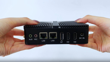 J6412 N100 Fanless Mini PC with Dual HDMI DP