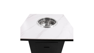 Square smokeless hot pot table in commercial dinin