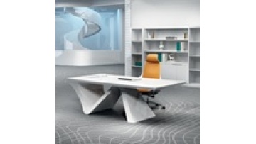 Fashion Modern Manage Unique Baking Paint White Executive Glossy Home Elegant High End Office Furniture Customized Office Desk1