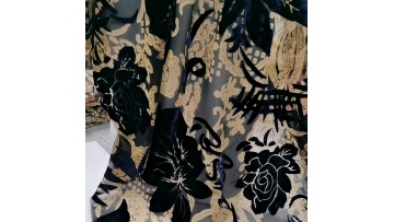 2021 new arrival design printed nylon rayon navy see through burnout velvet fabric for scarf1