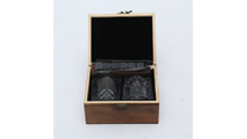 Premium Crystal Glass Cocktail Whiskey Glasses with Granite Chilling Stones & Wooden Gift Box1