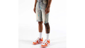 Free Design Custom Short Jeans Men Painted Splatters Vintage Jeans Shorts For Men1