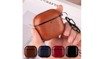 Shockproof Bluetooth Headset with Full Cover PU Leather + TPU Case for AirPods 4 (2024)1