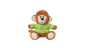 Factory Wholesale Cute Brown Monkey Plush Toy with Green Clothes1