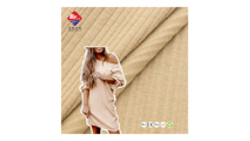 OEM Recycled 67.2%Polyester 28.8%Rayon 4%Spandex Custom Plain Dyed Rib Knit Fabric for Sweater Dress Shirt Blouse Garment1