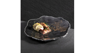 Creative Bright Dark Grey 11'' Main Course Plate - Porcelain Banquet Coupe Dish1