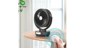 DP-7643-5.5 Inch Rechargeable Table Fan with LED Light and Remote Control