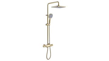 High Quality Brushed Gold Thermostatic Mixer Shower Dual Handle Valve1