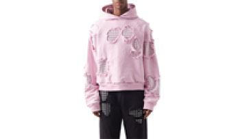 Latest Custom Hoodies with Rhinestone for Men Winter Distressed Heavyweight Hoodie1