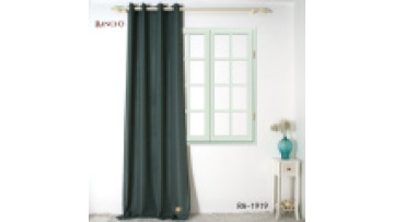 Luxury solid linen look sheer curtain 100% polyester plain curtain grey business curtains1