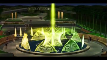 pool round fountain cartoon