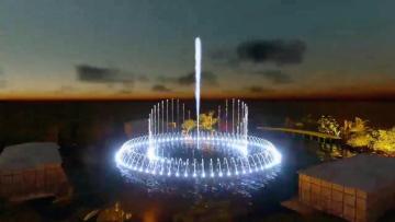 Outdoor pond music fountain
