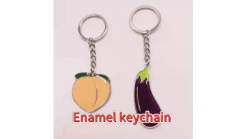 Metal Custom Fruit Logo Soft Enamel Keychain 