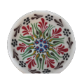 Hand Made Tile Patterned Kaolin Clay Quartz Limestone Bowl 8cm White and Mix Colored Old Turkish Pattern Healty Gift