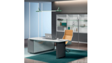 2022 Fashion Glossy Baking Paint Modern Smart Office Furniture Manager CEO Table Executive Wooden Office Desk1