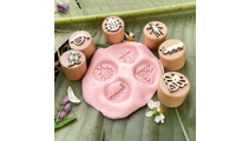 Customized Wooden Playdough Stamps - Natural Wood with Mixed Patterns for Kids1