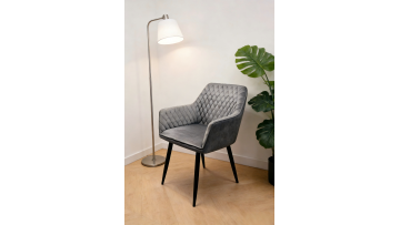 BR-24A36 Luxury Diamond-Stitched Velvet Armchair for Sophisticated Living Spaces